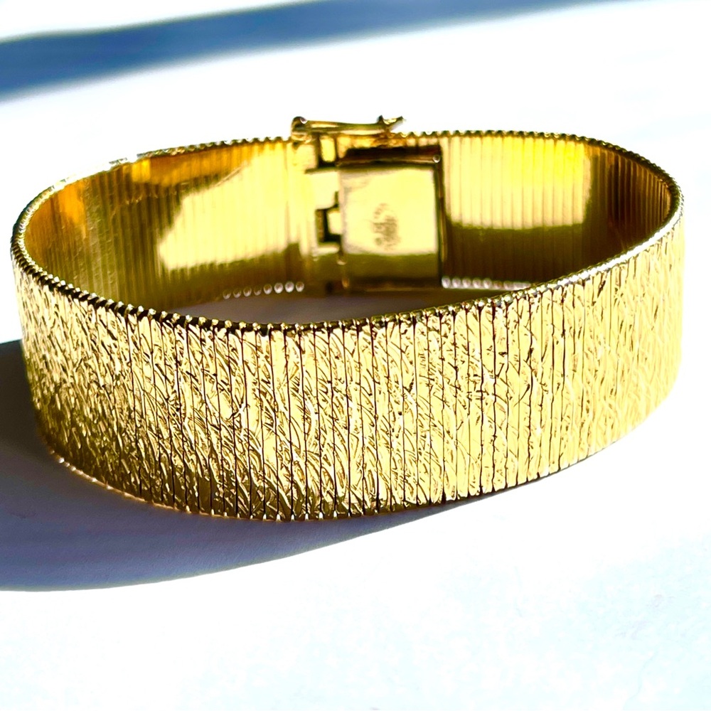 Vintage 1964 Signed Grosse Germany Gold-tone Modernist Bracelet